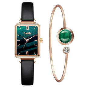 Seraphina Rectangular Watch and Bracelet 