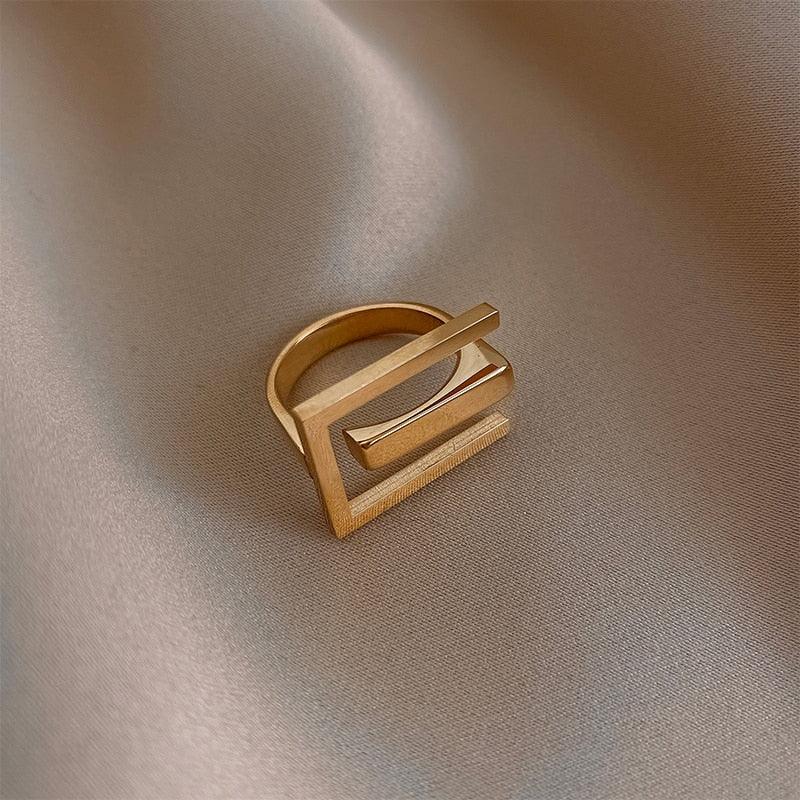Anel Geometric Banhado 18K - Sundian