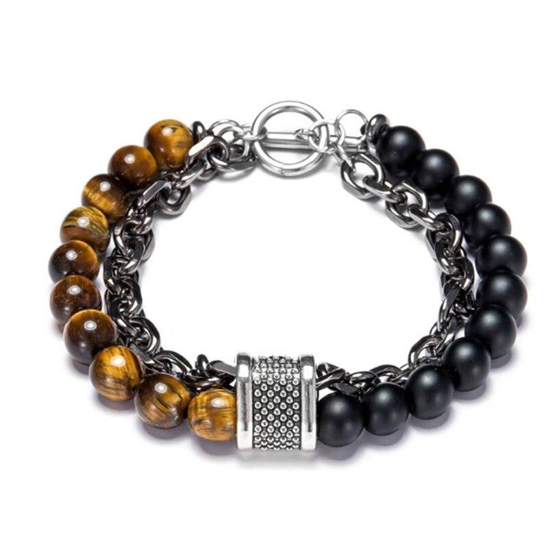 Pulsera Doble con Piedras Naturales - Ojo de Tigre