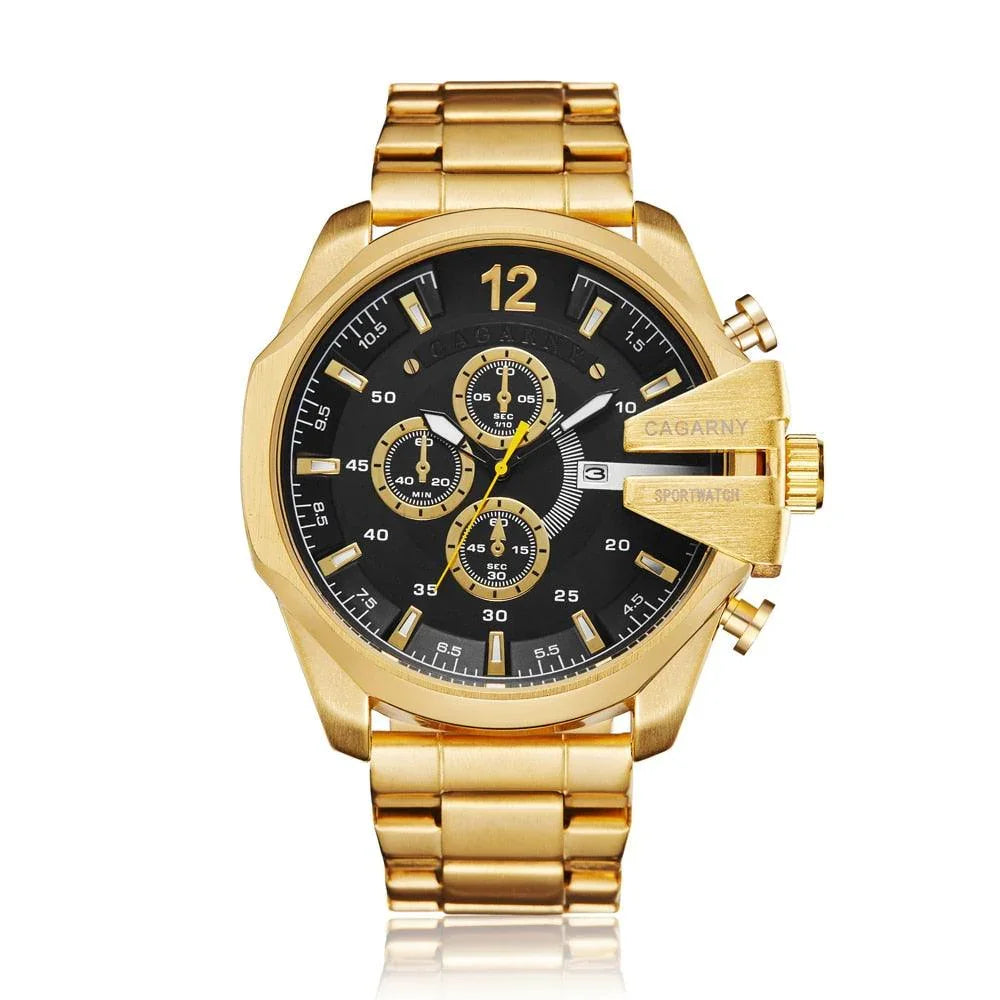Relógio Casual Masculino Golden Steel Men – Charme e leveza em um só look