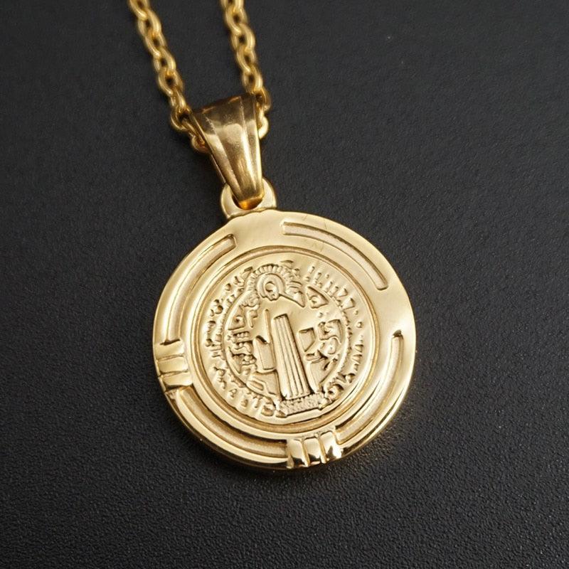Cadena colgante de San Benito - Bañado en oro o plata