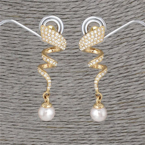 Conjunto com Pérola e Zircônia Folheado a Ouro