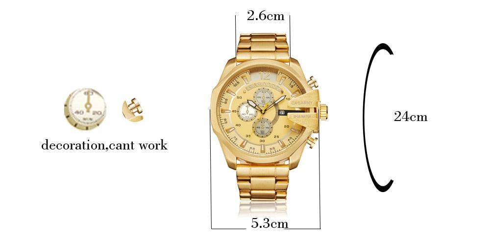 Relógio Casual Masculino Golden Steel Men – Charme e leveza em um só look