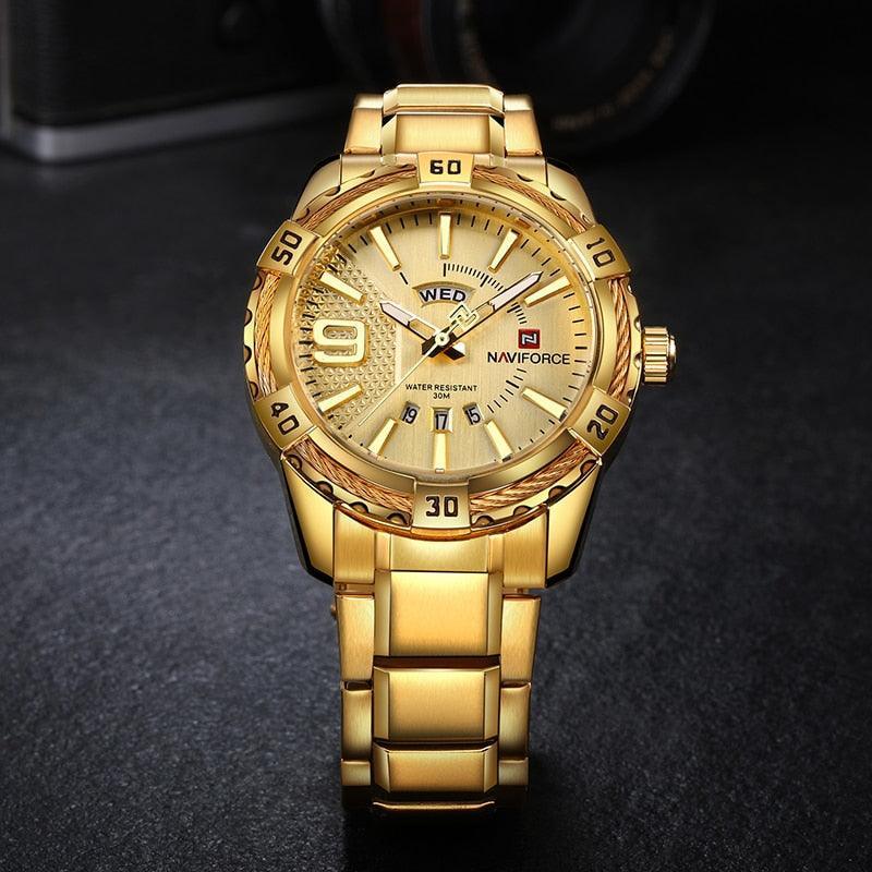 Relógio Casual Masculino Luxury Gold - Original – Elegância e conforto para o dia a dia