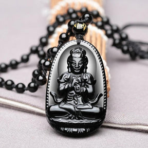 Obsidian Necklace - Awakening of the Buddha