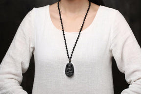 Obsidian Necklace - Awakening of the Buddha