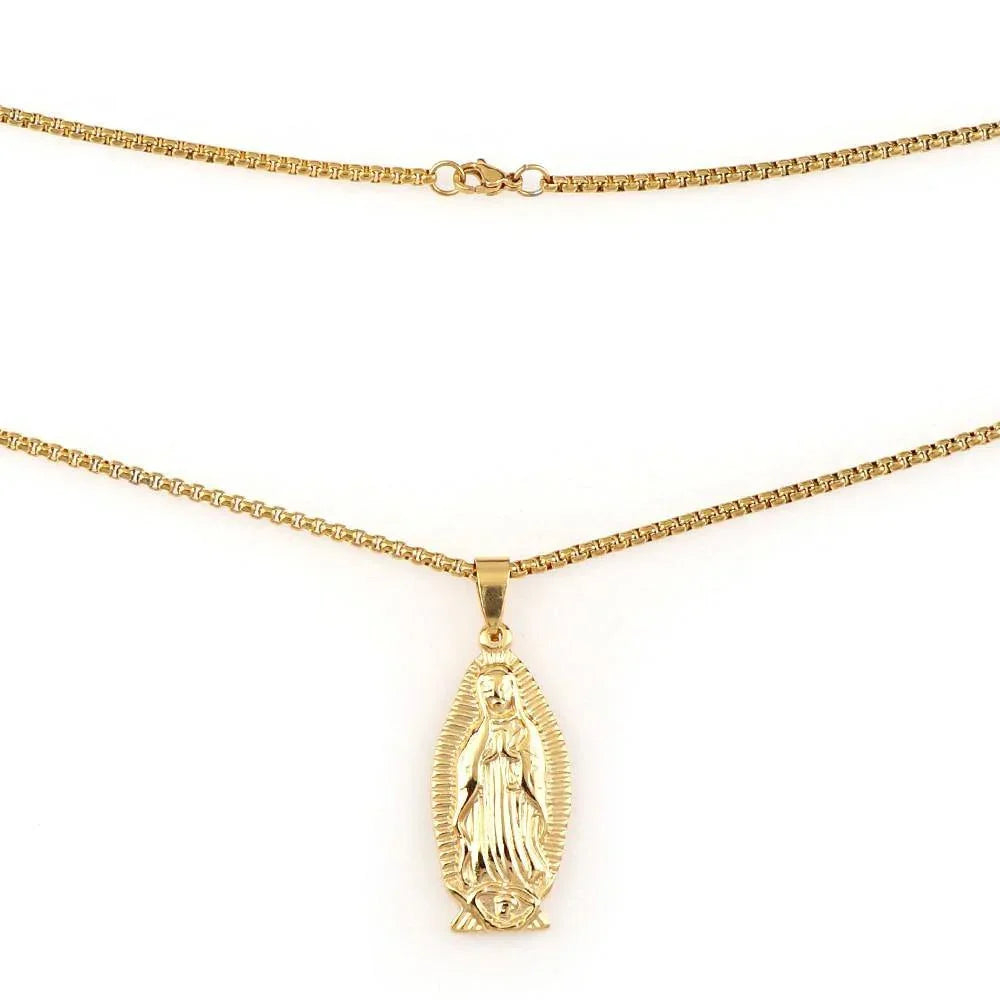 Amuleto Virgem Maria - Banhado a Ouro - Sundian