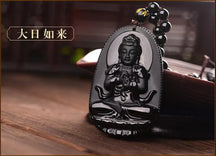 Obsidian Necklace - Awakening of the Buddha