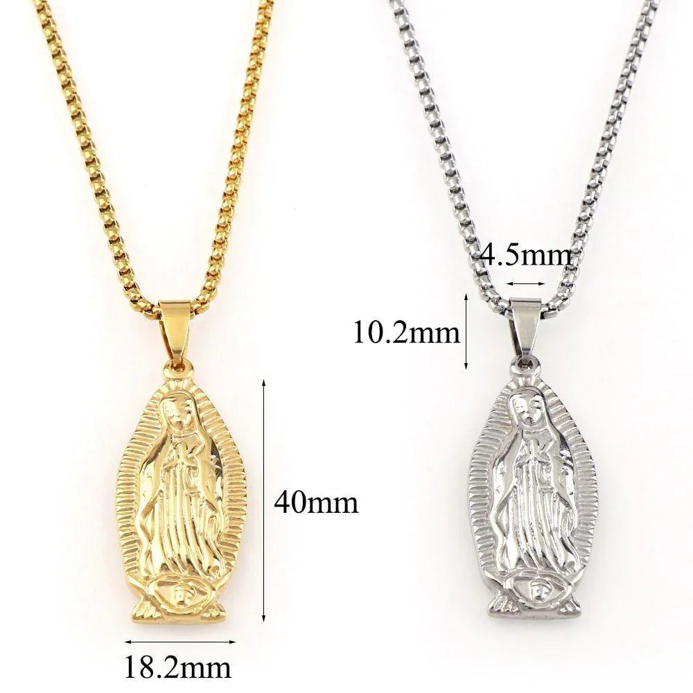 Amuleto Virgem Maria - Banhado a Ouro - Sundian