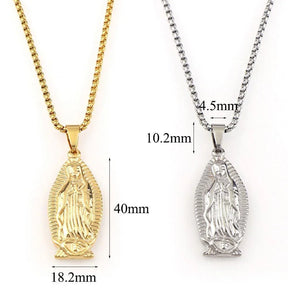 Amuleto Virgem Maria - Banhado a Ouro - Sundian