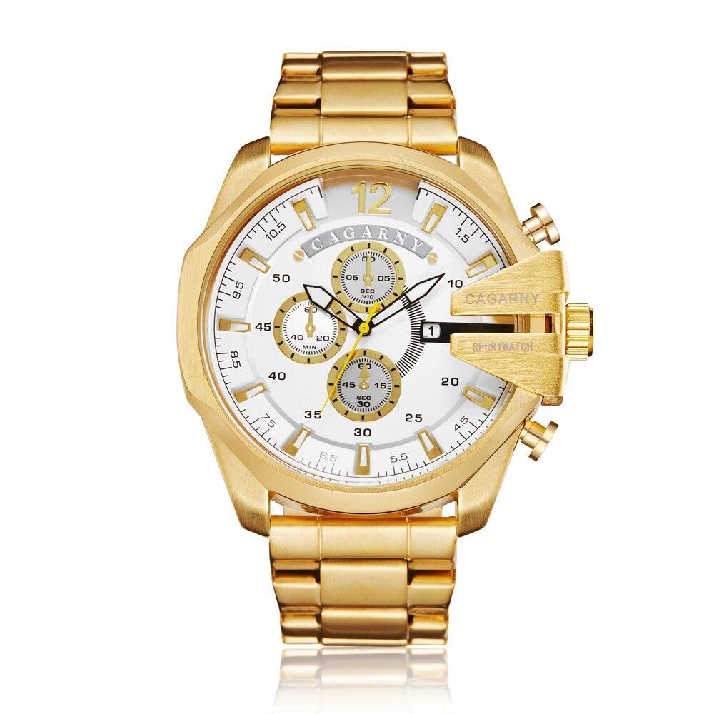 Relógio Casual Masculino Golden Steel Men – Charme e leveza em um só look