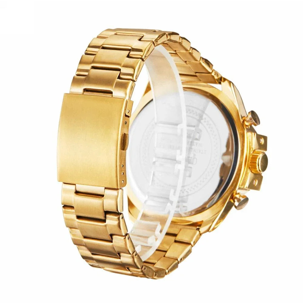 Relógio Casual Masculino Golden Steel Men – Charme e leveza em um só look