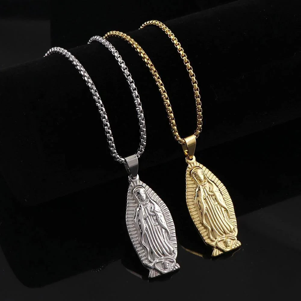 Amuleto Virgem Maria - Banhado a Ouro - Sundian