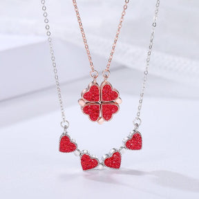 Collar de trébol de cuatro hojas - Corazón