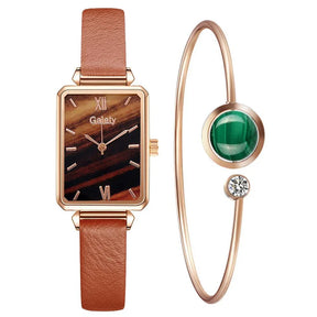 Seraphina Rectangular Watch and Bracelet 