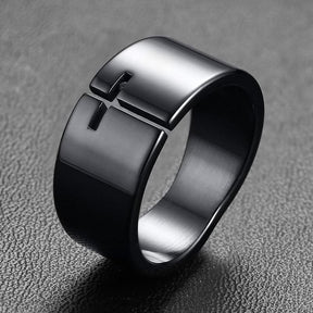 Anel de aço black - supreme - Sundian