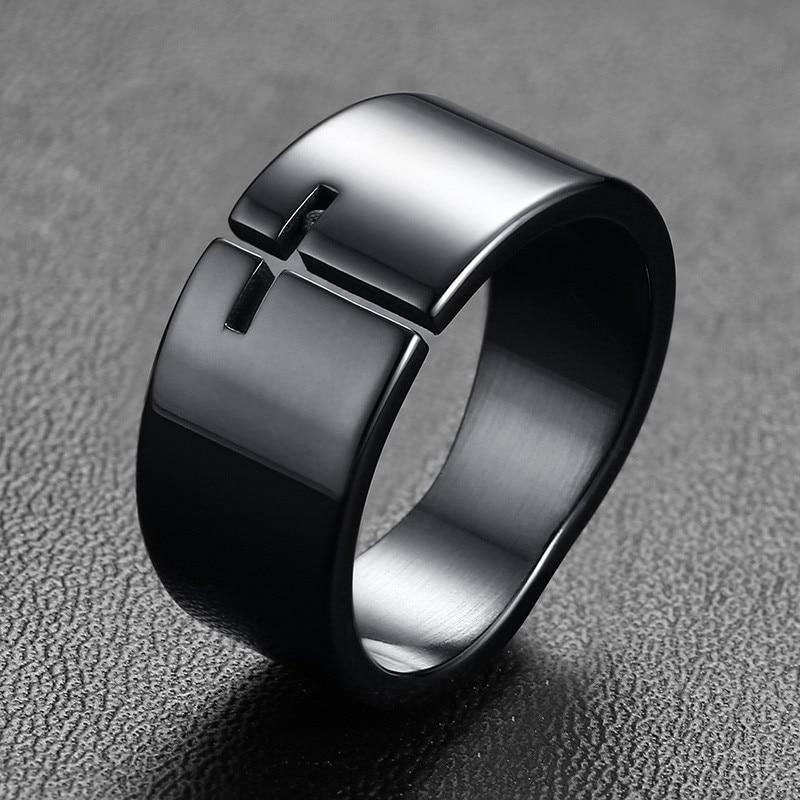 Anel de aço black - supreme - Sundian