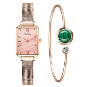 Seraphina Rectangular Watch and Bracelet 