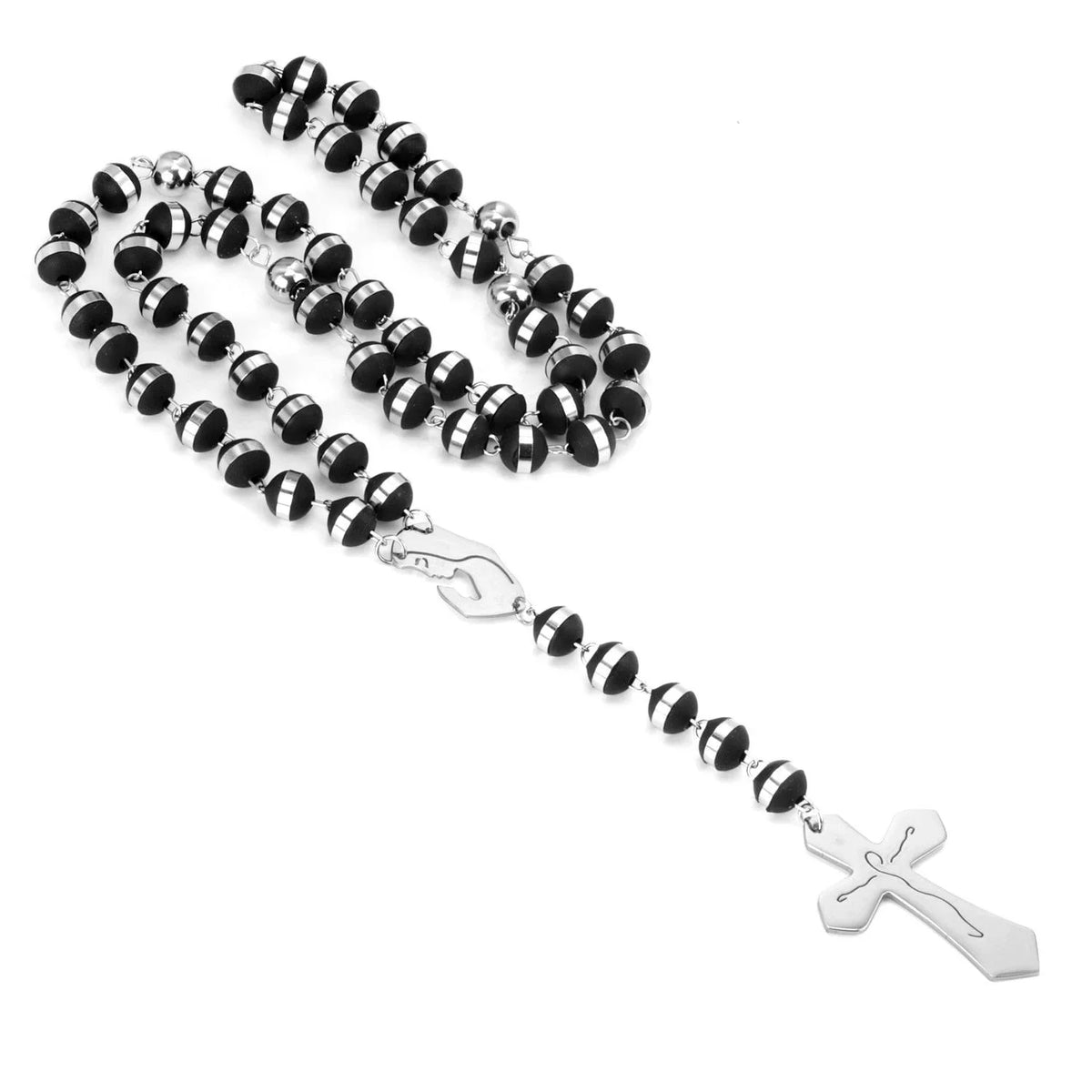Rosary with steel finish