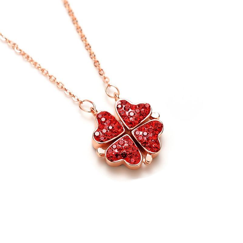 Collar de trébol de cuatro hojas - Corazón