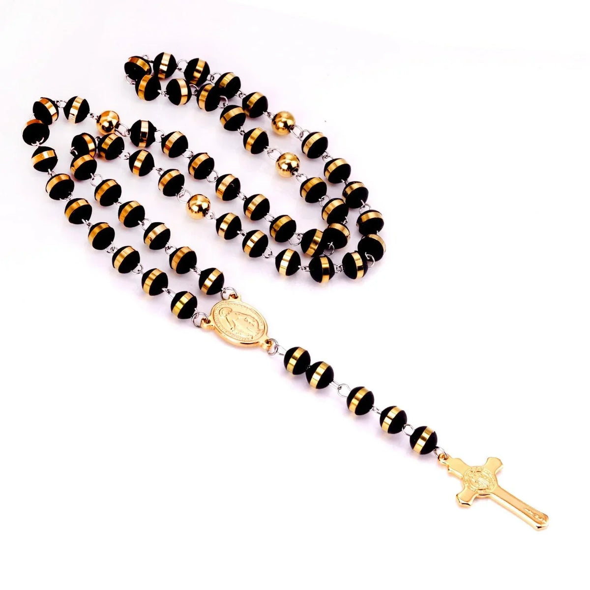 Rosary with steel finish
