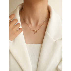Colar Banhado Ouro 18k e Detalhe Pérola