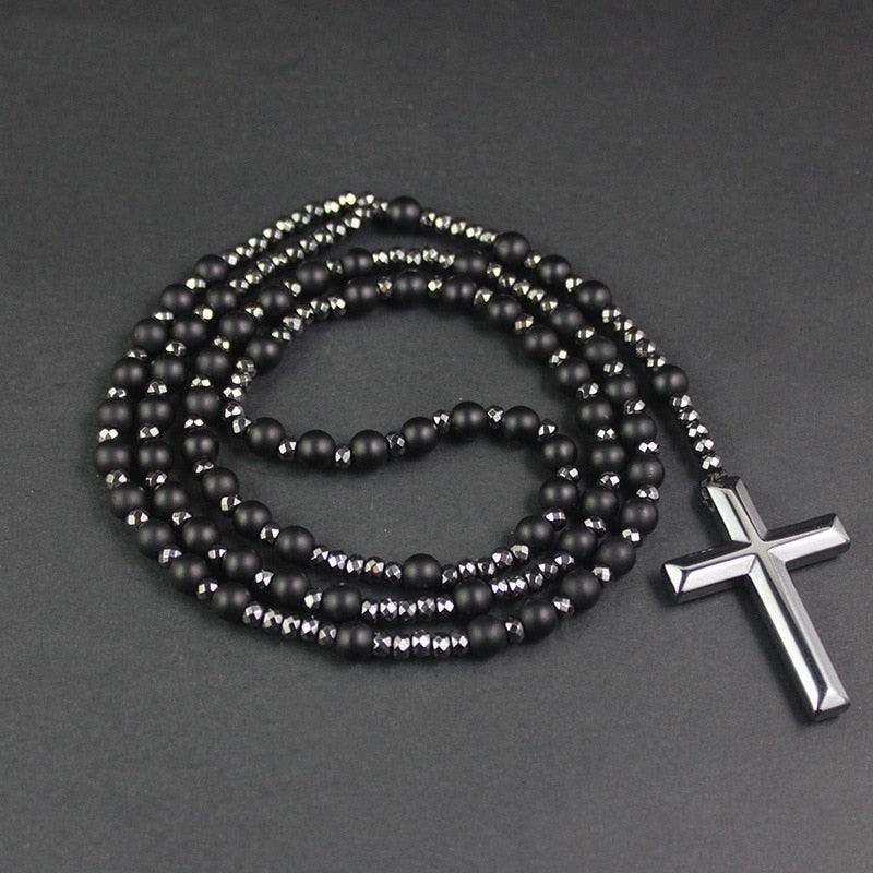 Natural stone rosary - Black Rosary