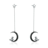 Par de pendientes de bruja lunar en plata 925