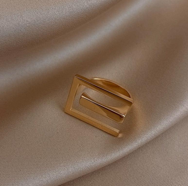 Anel Geometric Banhado 18K - Sundian