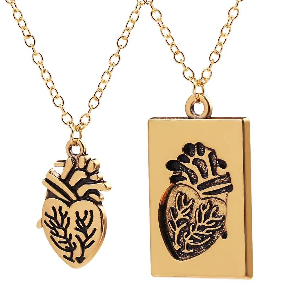 Conjunto de collar para parejas - Dos corazones
