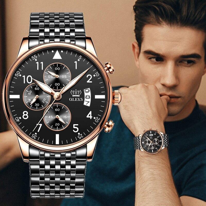 Relógio Casual Masculino Slim OLEVS - Aço tungstênio – Elegância e conforto para o dia a dia