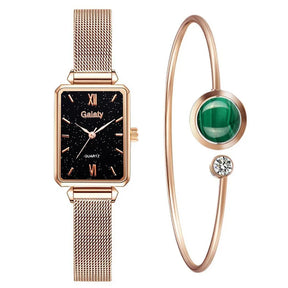 Seraphina Rectangular Watch and Bracelet 