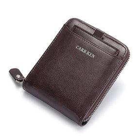 Carteira de Couro Masculina Carr Ken com Zíper Slim