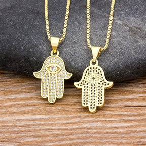 Collar de vitrales con circonitas - Hamesh