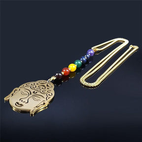 Collar de acero con cromoterapia - Buda