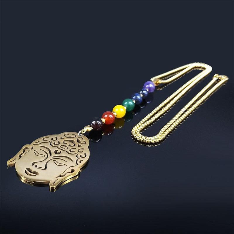 Collar de acero con cromoterapia - Buda