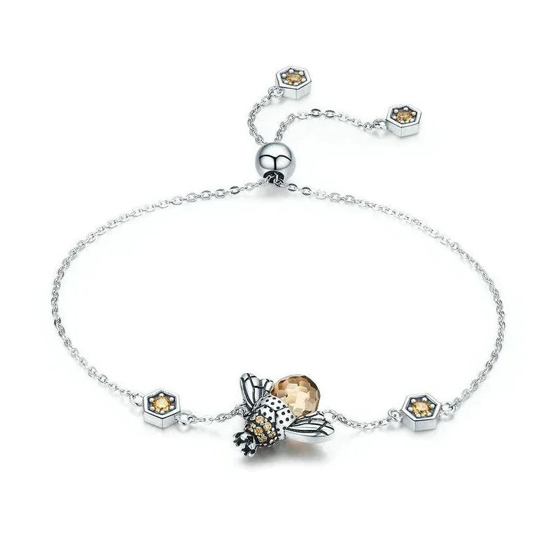 Pulsera de abeja en plata 925