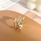 Anel Tizzi com Cristais e Banhado 18K - Sundian