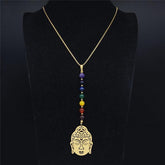 Collar de acero con cromoterapia - Buda