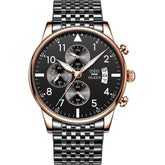 OLEVS Men's Slim Casual Watch - Tungsten Steel - Elegance and comfort for everyday life
