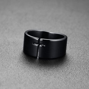 Anel de aço black - supreme - Sundian