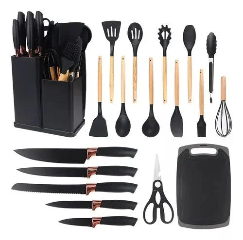 19-Piece Kitchen Utensil Kit Complete with Cutting Board