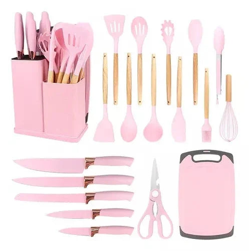 19-Piece Kitchen Utensil Kit Complete with Cutting Board