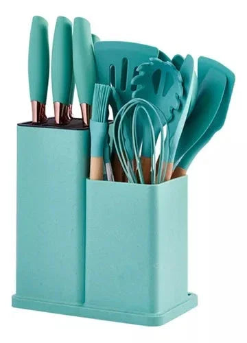 19-Piece Kitchen Utensil Kit Complete with Cutting Board