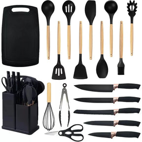 19-Piece Kitchen Utensil Kit Complete with Cutting Board