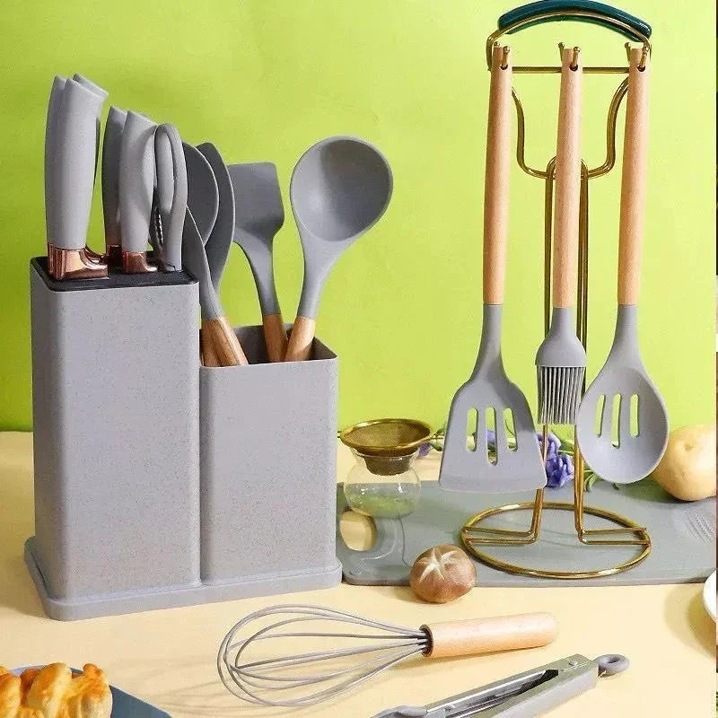 19-Piece Kitchen Utensil Kit Complete with Cutting Board