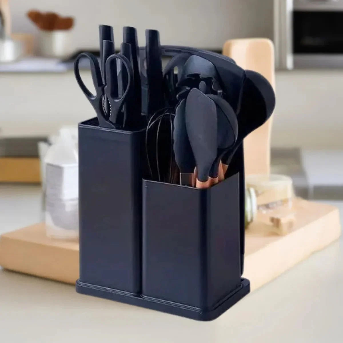19-Piece Kitchen Utensil Kit Complete with Cutting Board