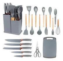 19-Piece Kitchen Utensil Kit Complete with Cutting Board