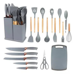 19-Piece Kitchen Utensil Kit Complete with Cutting Board
