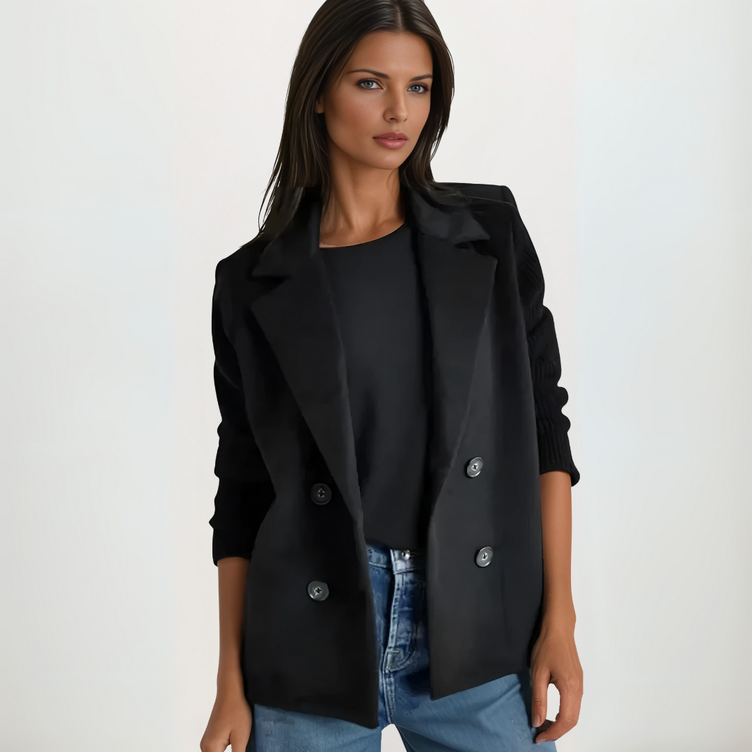 SORELLE™ - Elegant Knit-Sleeve Blazer